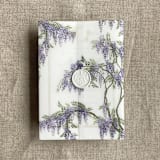 "Wisteria floral vellum wrap for 5x7 card | pack of 10" - Invitation Jackets and Overlays in purple by Ivory Invitations