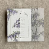 "Wisteria floral vellum wrap for 5x7 card | pack of 10" - Invitation Jackets and Overlays in purple by Ivory Invitations