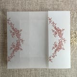 "Old rose print French floral crest vellum wrap for 5x7 card | pack of 10" - Invitation Jackets and Overlays in pink by Ivory Invitations