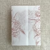 "Old rose etched grand peony floral printed vellum wrap for 5x7 card  | pack of 10" - Invitation Jackets and Overlays in pink by Ivory Invitations