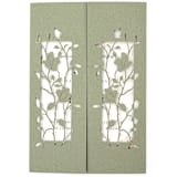 "Laser Cut Covers with Roses for 5x7 Card | Set of 10 | Envelopes Included" - Invitation Jackets and Overlays in green by Self Stationery