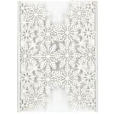 "White Metallic Laser Cut Snowflakes Covers | Set of 10 | Envelopes Included" - Invitation Jackets and Overlays in white by Self Stationery