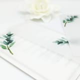 "Soft Greenery Vellum Jacket (Sets of 10)" - Invitation Jackets and Overlays in green by Caroline Russo