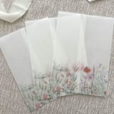 "Colorful wildflowers vellum wrap for invitations | Set of 10" - Invitation Jackets and Overlays in multicolorassorted-colors by Maria Ferrer G.