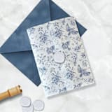 "Blue Chinoiserie Vellum Jackets (Set of 10)" - Invitation Jackets and Overlays in blue by Caroline Russo