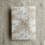 "Gold poppy floral toile printed vellum wrap for 5x7 card | pack of 10" - Invitation Jackets and Overlays in gold by Ivory Invitations