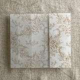 "Gold poppy floral toile printed vellum wrap for 5x7 card | pack of 10" - Invitation Jackets and Overlays in gold by Ivory Invitations