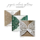 "Custom Floral Laser Cut Elegant Cover | Set of 10 | Envelopes Included" - Invitation Jackets and Overlays in white by Self Stationery