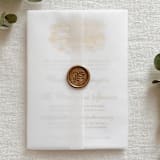 "Vellum Invitation Wrap | 5x7 Translucent Vellum Jacket for Wedding Invitations | Set of 10" - Invitation Jackets and Overlays in white by Self Stationery