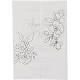 "Modern Vellum Jacket Real Silver Foil Stamping Roses, Set of 10" - Invitation Jackets and Overlays in silver by Self Stationery