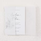 "Modern Vellum Jacket Real Silver Foil Stamping Roses, Set of 10" - Invitation Jackets and Overlays in silver by Self Stationery