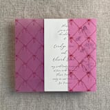 "Pink garnet bow colored vellum wrap for 5x7 card | pack of 10" - Invitation Jackets and Overlays in pink by Ivory Invitations