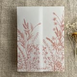 "Old rose English botanical garden floral printed vellum wrap for 5x7 card | pack of 10" - Invitation Jackets and Overlays in pink by Ivory Invitations