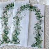 "Floral and greenery arch vellum jacket | Set of 10" - Invitation Jackets and Overlays in multicolor by Maria Ferrer G.