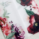 "Blush & Burgundy Floral Vellum Jacket | Set of 10" - Invitation Jackets and Overlays in multicolor by Megan Tendler