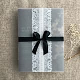 "Emma white lace printed vellum wrap for 5x7 card | pack of 10" - Invitation Jackets and Overlays in white by Ivory Invitations