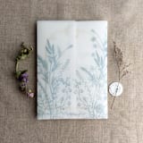 "Steel blue English botanical garden floral vellum wrap for 5x7 card | pack of 10" - Invitation Jackets and Overlays in blue by Ivory Invitations