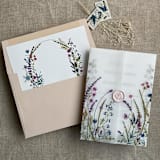"Colorful English botanical garden floral printed vellum wrap for 5x7 card | pack of 10" - Invitation Jackets and Overlays in multicolorassorted-colors by Ivory Invitations