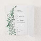 "Flowers Real Green Foil Stamping on Vellum Jackets, Set of 10" - Invitation Jackets and Overlays in green by Self Stationery