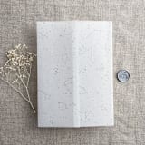 "Stella Celestial steel blue color printed vellum wrap for 5x7 card | pack of 10" - Invitation Jackets and Overlays in blue by Ivory Invitations