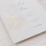 "Modern Vellum Jacket Real Gold Foil Stamping Roses, Set of 10" - Invitation Jackets and Overlays in gold by Self Stationery
