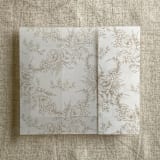 "Hazelnut poppy floral toile printed vellum wrap for 5x7 card | pack of 10" - Invitation Jackets and Overlays in natural by Ivory Invitations