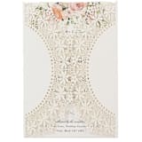 "Ivory Lace Laser Cut Jacket for 5x7 Card | Set of 10 | Envelopes Included" - Invitation Jackets and Overlays in multicolor by Self Stationery