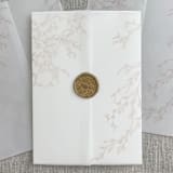 "Blush greenery vellum wrap for invitations | Set of 10" - Invitation Jackets and Overlays in pink by Maria Ferrer G.