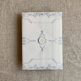 "Grace floral steel blue vellum wrap for 5x7 card | pack of 10" - Invitation Jackets and Overlays in blue by Ivory Invitations