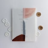 "Navy blush minimalist watercolor block printed vellum wrap for 5x7 card | pack of 10" - Invitation Jackets and Overlays in multicolorassorted-colors by Ivory Invitations