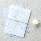 "Cape Cod Vellum Jackets | Set of 10 | Blue & Green Color Options" - Invitation Jackets and Overlays in blue by Megan Tendler