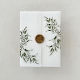 "Greenery Floral Vellum Jacket for Wedding Invitations | Set of 10" - Invitation Jackets and Overlays in green by Eva Friesen