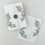 "Greenery Floral Vellum Jacket for Wedding Invitations | Set of 10" - Invitation Jackets and Overlays in green by Eva Friesen