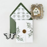 "Greenery Floral Vellum Jacket for Wedding Invitations | Set of 10" - Invitation Jackets and Overlays in green by Eva Friesen