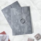 "Gray Velvet Wedding Invitation Wraps for 5 x 7 Cards (Set of 10)" - Invitation Jackets and Overlays in gray by Caroline Russo