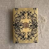"Versailles nocturne gold shimmer vellum wrap for 5x7 card | pack of 10" - Invitation Jackets and Overlays in gold by Ivory Invitations