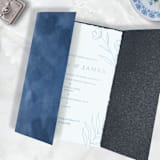 "French Blue Velvet Jacket for 5 x 7 Invitations (Set of 10)" - Invitation Jackets and Overlays in blue by Caroline Russo