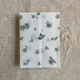 "Forest green French roses lace floral printed vellum wrap for 5x7 card | pack of 10" - Invitation Jackets and Overlays in green by Ivory Invitations