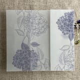 "Lavender Hydrangea floral printed vellum wrap for 5x7 card | pack of 10" - Invitation Jackets and Overlays in purple by Ivory Invitations