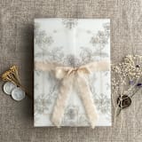 "Venetian floral lace oyster color printed vellum wrap for 5x7 card | pack of 10" - Invitation Jackets and Overlays in white by Ivory Invitations