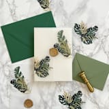 "Tropical Faux Gold Foil Vellum Wraps (10 pack)" - Invitation Jackets and Overlays in clear by Carley Zuercher
