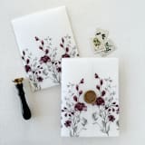 "Burgundy Floral Wedding Invitation Vellum Jacket | Set of 10" - Invitation Jackets and Overlays in multicolorassorted-colors by Eva Friesen