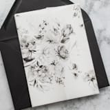 "Classic Black Floral Vellum Paper | Set of 10 Printed Vellum Jackets" - Invitation Jackets and Overlays in black by Nikki Turner