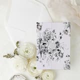"Classic Black Floral Vellum Paper | Set of 10 Printed Vellum Jackets" - Invitation Jackets and Overlays in black by Nikki Turner
