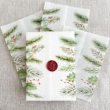 "Christmas greenery vellum wrap for 5x7 invitations | Set of 10" - Invitation Jackets and Overlays in multicolorassorted-colors by Maria Ferrer G.