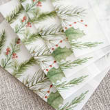 "Christmas greenery vellum wrap for 5x7 invitations | Set of 10" - Invitation Jackets and Overlays in multicolorassorted-colors by Maria Ferrer G.