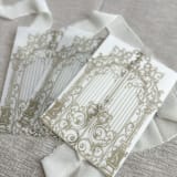 "Sage green ornamental gate jacket for invitations | Set of 10" - Invitation Jackets and Overlays in green by Maria Ferrer G.