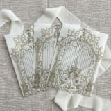 "Sage green ornamental gate jacket for invitations | Set of 10" - Invitation Jackets and Overlays in green by Maria Ferrer G.