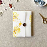 "Rustic Sunflower Vellum Jacket for Wedding Invitations | A7 | Set of 10" - Invitation Jackets and Overlays in yellow by Cotton and Bow