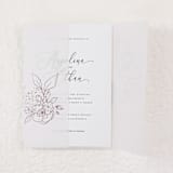 "Modern Vellum Jacket Real Pink Foil Stamping Roses, Set of 10" - Invitation Jackets and Overlays in pink by Self Stationery